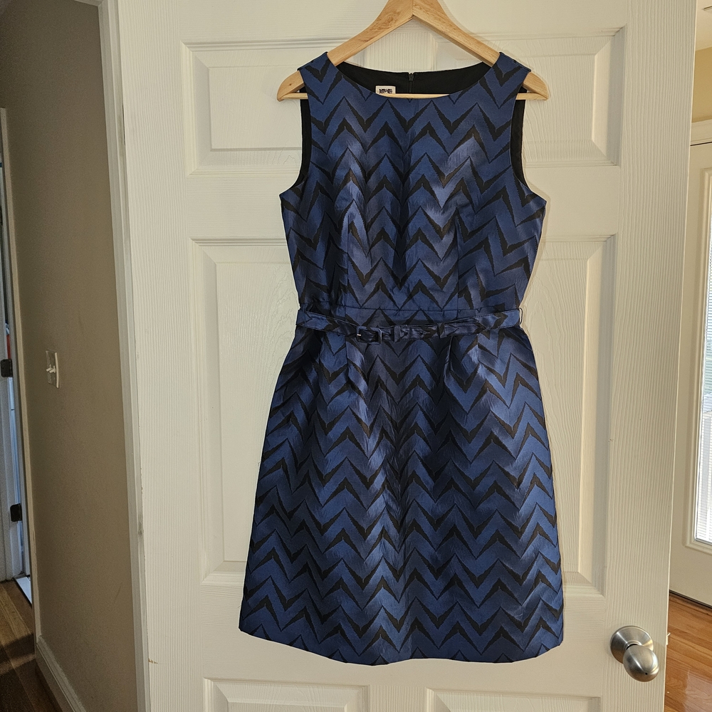 Anne Klein Navy Chevron Mini Dress